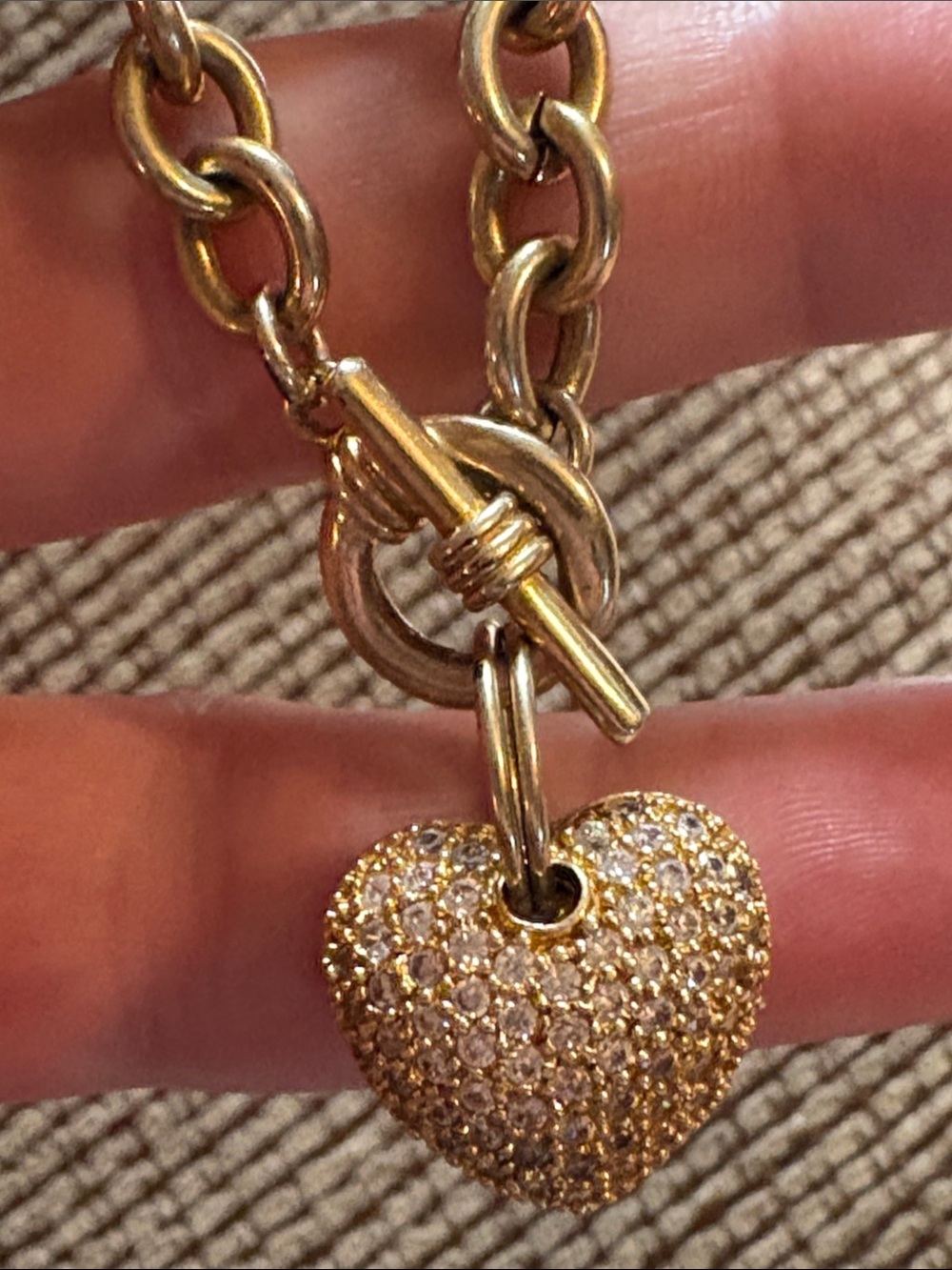 Gold-Tone Heart Toggle Bracelet- Women Jewelry